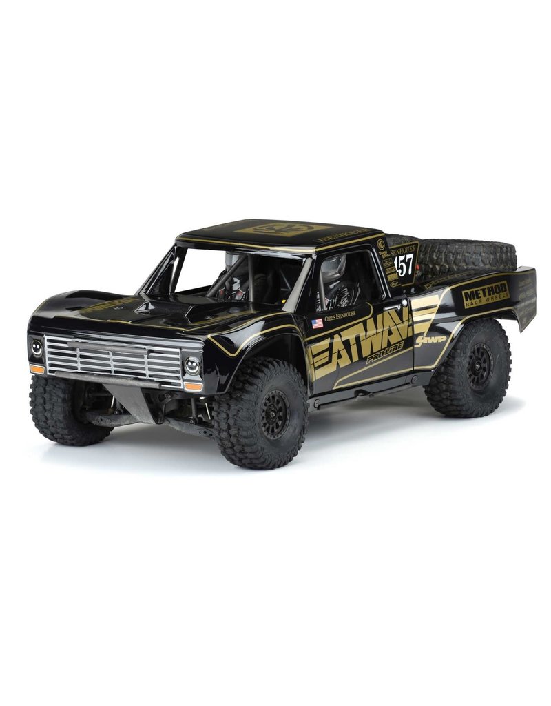 PROLINE RACING PRO354718 PAINTED PRE CUT 67 FORD F-100 BLACK DESERT RACER