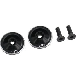 HOT RACING HRAAON40U01 ALUMINUM LARGE WING BUTTONS FOR ARRMA 6S: BLACK (2)