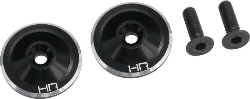 HRAAON40U01 ALUMINUM LARGE WING BUTTONS FOR ARRMA 6S: BLACK (2)