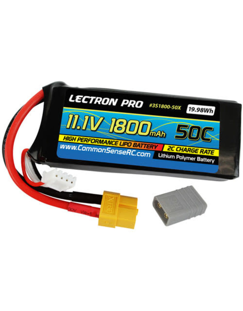 LECTRON PRO LECTRON PRO 11.1 V 3S 1800 MAH 50C LIPO BATTERY WITH XT60 AND TRAXXAS PLUG