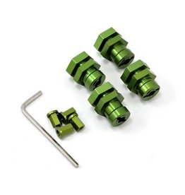 STRC SPTST3654-17G 17MM HEX HUB CONVERSION KIT FOR TRAXXAS 2WD: GREEN (4)