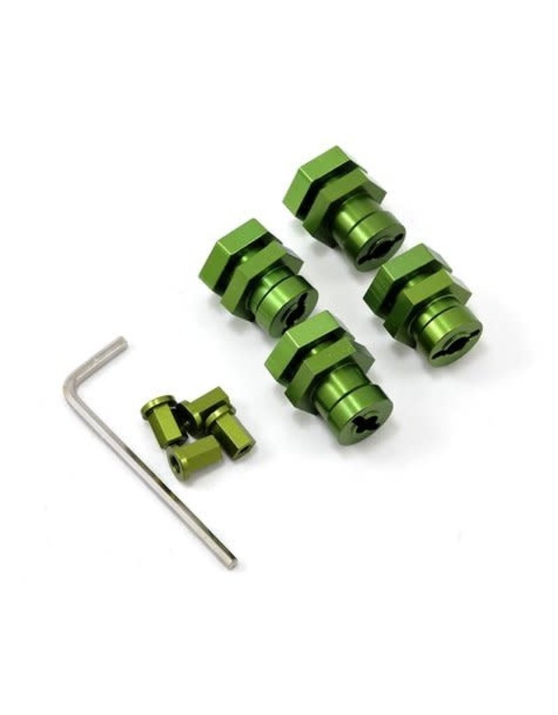 STRC SPTST3654-17G 17MM HEX HUB CONVERSION KIT FOR TRAXXAS 2WD: GREEN (4)