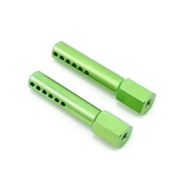 STRC SPTST1914G ALUMINUM FRONT BODY POSTS FOR TRAXXAS SLASH, RUSTER 2WD: GREEN (2)