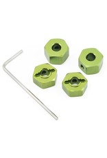 STRC SPTST3654-12G 12MM ALUMINUM " LOCK PIN STYLE" WHEEL HEX SET: GREEN (4)