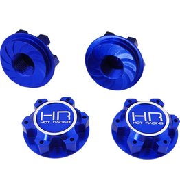 HOT RACING HRAXMX10N06 TRAXXAS X-MAXX ALUMINUM SERRATED 25MM HEX WHEEL NUTS (BLUE) (4)
