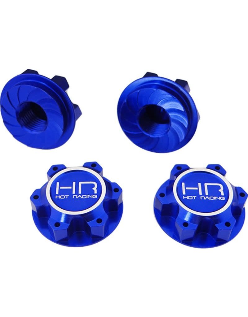 HOT RACING HRAXMX10N06 ALUMINUM SERRATED 25MM HEX WHEEL NUTS FOR TRAXXAS X-MAXX (4)