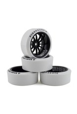 FIRE BRAND RC FBR1WHECHR602 CHAR XDR9 5' PRE-MOUNTED SLICK DRIFT TIRES (4) (BLACK/WHITE)