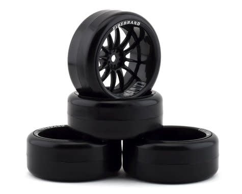 FBR1WHECHR092 CHAR D9 PRE-MOUNTED SLICK DRIFT TIRES (4) (BLACK)