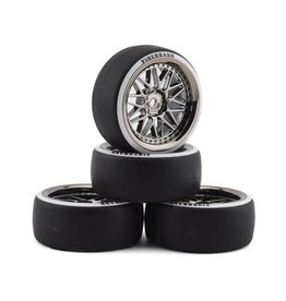 FIRE BRAND RC FBR1WHEDKM713 DARKMATTER D23 PRE-MOUNTED 2-PIECE DRIFT TIRES (4) (SMOKE CHROME)