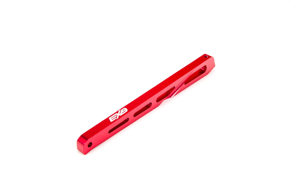 ARA320567 REAR CENTER CHASSIS BRACE ALUMINUM 140MM RED