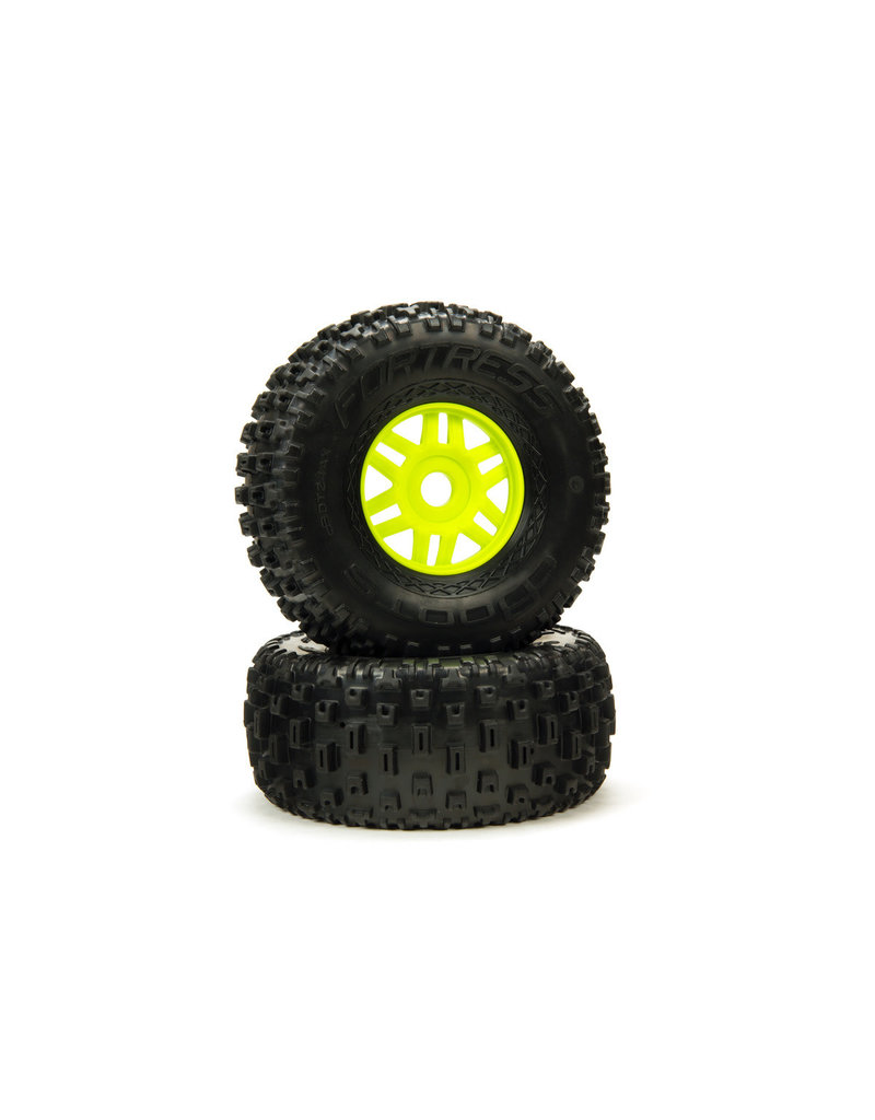 ARRMA ARA550068 DBOOTS 'FORTRESS' TYRE SET GLUED GREEN (2)