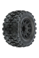 PROLINE RACING PRO1016610 BADLANDS MX38 HP BELTED 3.8" PRE-MOUNTED TRUCK TIRES (2) (BLACK) (M2)