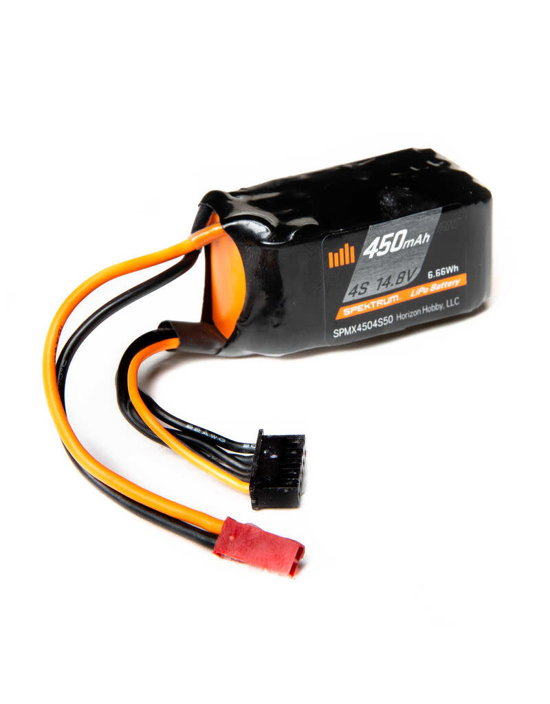 SPEKTRUM SPMX4504S50 4S LIPO 14.8V 450MAH 50C BATTERY: JST