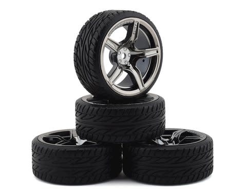 FBR1WHEHAM720 HAMMER DT3 PRE-MOUNTED DRIFT TIRES (4) (SMOKE CHROME)