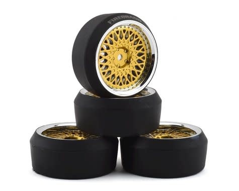 FBR1WHECRJ782 CROWNJEWEL XDR3 5 PRE-MOUNTED SLICK DRIFT TIRES (4) (GOLD)