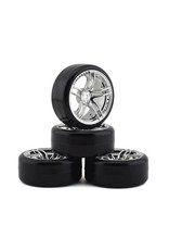 FIRE BRAND RC FBR1WHEICE085 ICESTAR D PRE-MOUNTED SLICK DRIFT TIRES (4) (ICE/CHROME)