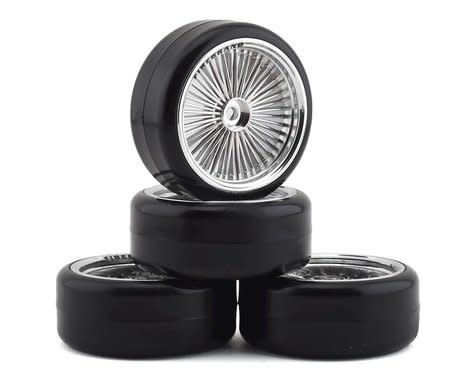 FBR1WHEOGC584 OG D PRE-MOUNTED SLICK DRIFT TIRES (4) (ICE/CHROME)