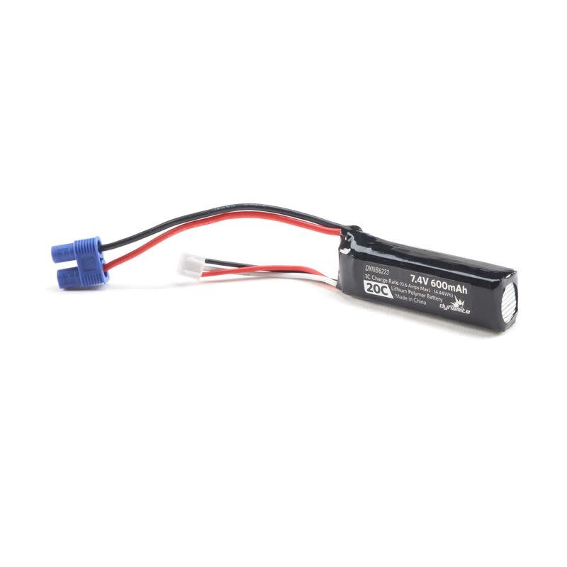 DYNB6223 2S LIPO 7.4V 600MAH 20C BATTERY: EC3