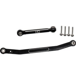 HOT RACING HRASXTF49X01 BLACK ALUMINUM FIX LINK TIGHT TOLERANCE STEERING ROD FOR AXIAL SCX24