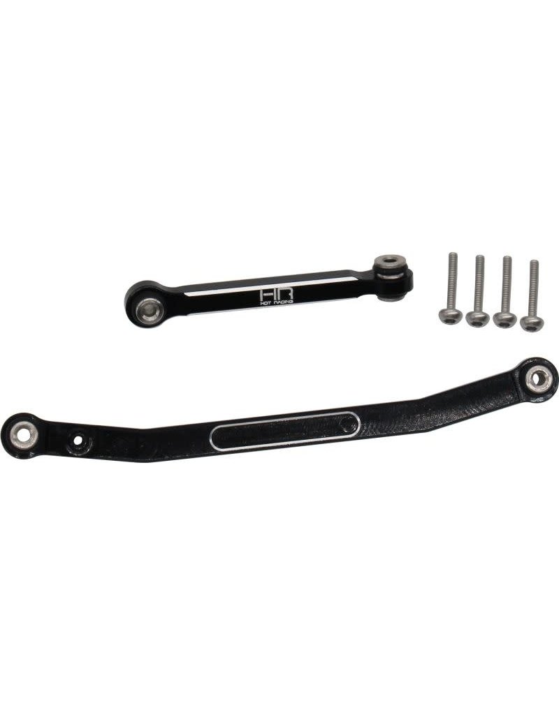 HOT RACING HRASXTF49X01 BLACK ALUMINUM FIX LINK TIGHT TOLERANCE STEERING ROD FOR AXIAL SCX24