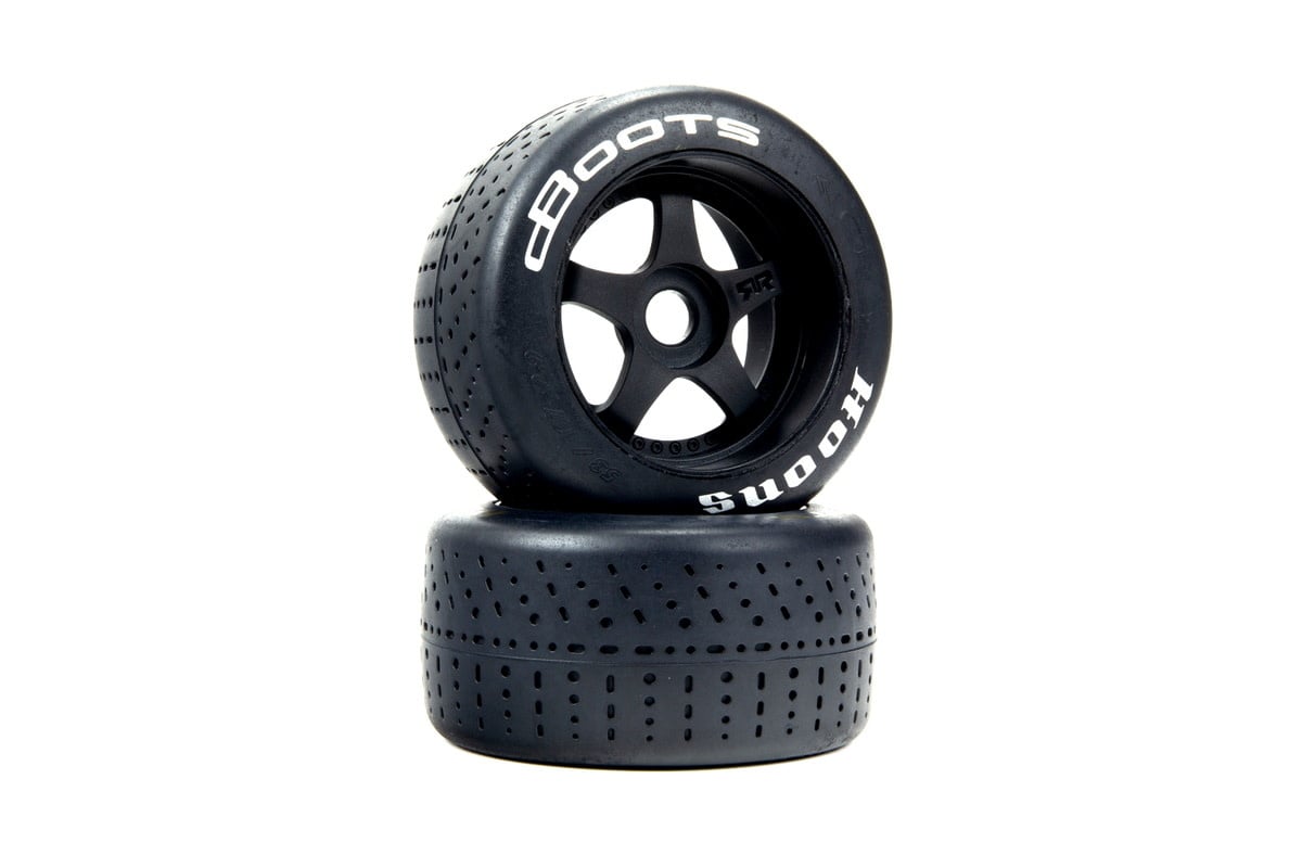 ARA550073 - 1/7 dBoots Hoons Rear 107 White Pre-Mounted Belted Tires