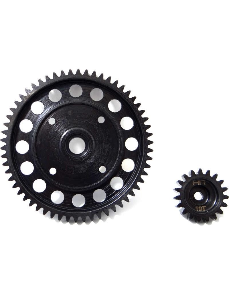 HOT RACING HRASFVE45819 STEEL 58T SPUR & 19T PINION GEAR SET FOR LOSI 5IVE-T