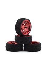 FIRE BRAND RC FBR1WHEHYP886 HYPERNOVA RT39 PRE-MOUNTED ON-ROAD TIRES (4) (RED CHROME)
