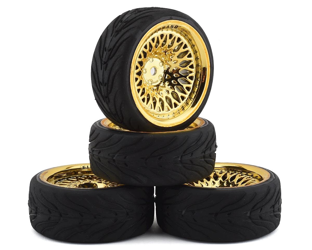FBR1WHECRN893 CROWNJEWEL RT39 PRE-MOUNTED ON-ROAD TIRES (4) (GOLD)