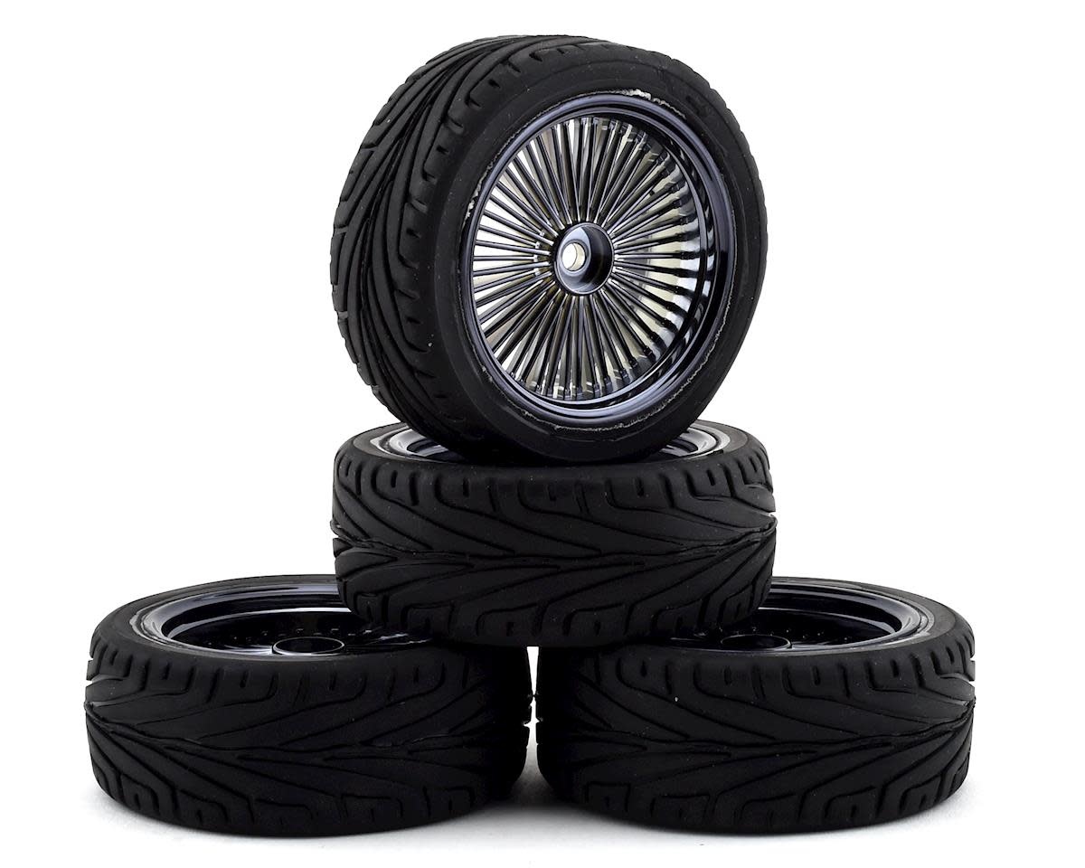 FBR1WHEOGB591 OG RT3 PRE-MOUNTED ON-ROAD TIRES (4) (SMOKE CHROME)