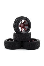 FIRE BRAND RC FBR1WHEBLO688 BLOODSHOT RT9 PRE-MOUNTED ON-ROAD TIRES (4) (RED/BLACK)