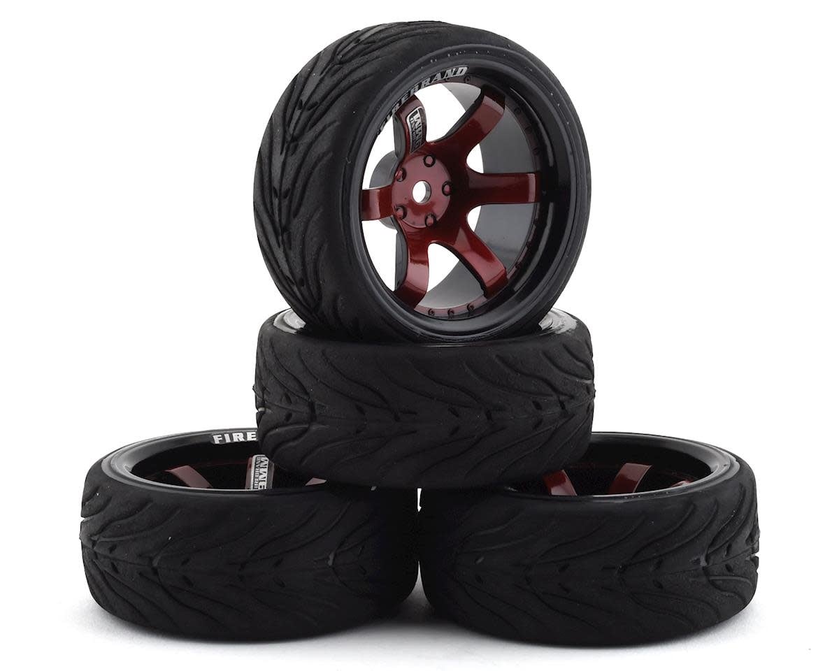 FBR1WHEBLO688 BLOODSHOT RT9 PRE-MOUNTED ON-ROAD TIRES (4) (RED/BLACK)
