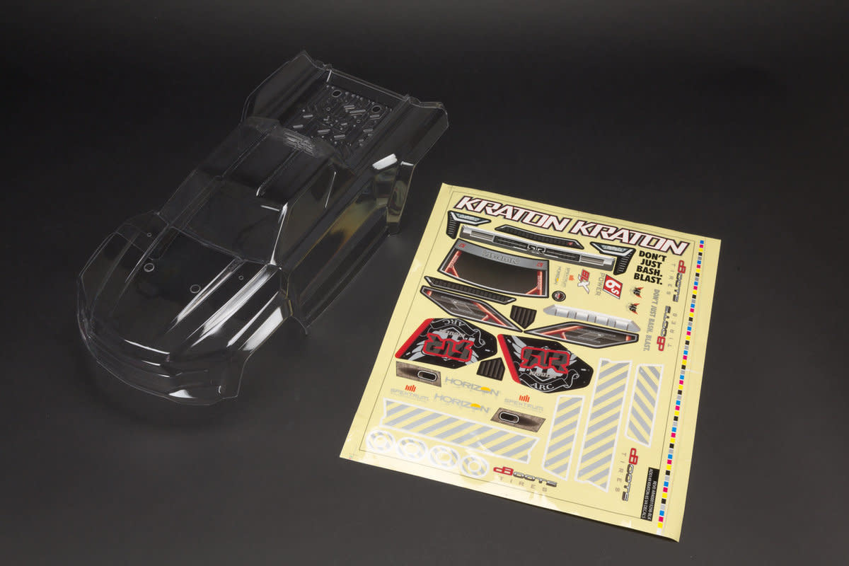 ARA406158 KRATON 6S BLX BODYSHELL (INC. DECALS): CLEAR
