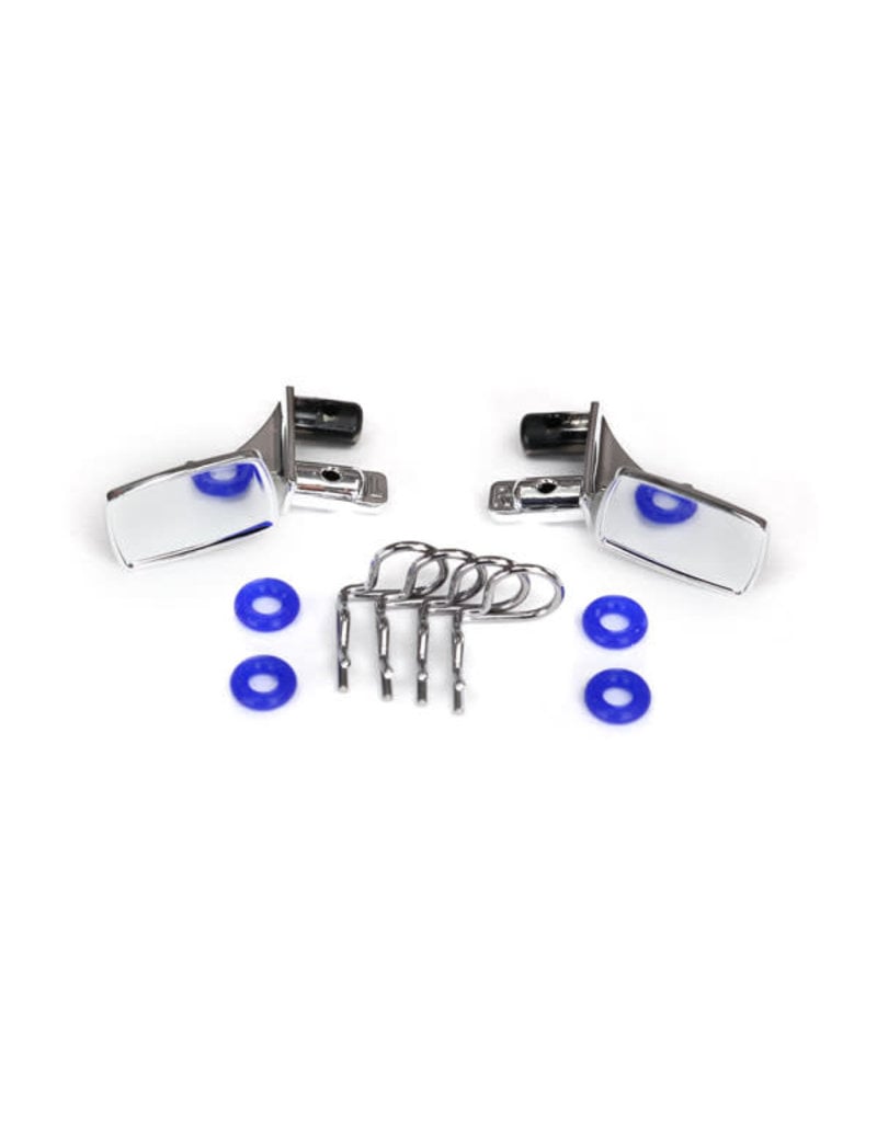 TRAXXAS TRA8133 MIRRORS, SIDE, CHROME (LEFT & RIGHT)/ O-RINGS (4)/ BODY CLIPS (4) (FITS #8130 BODY)