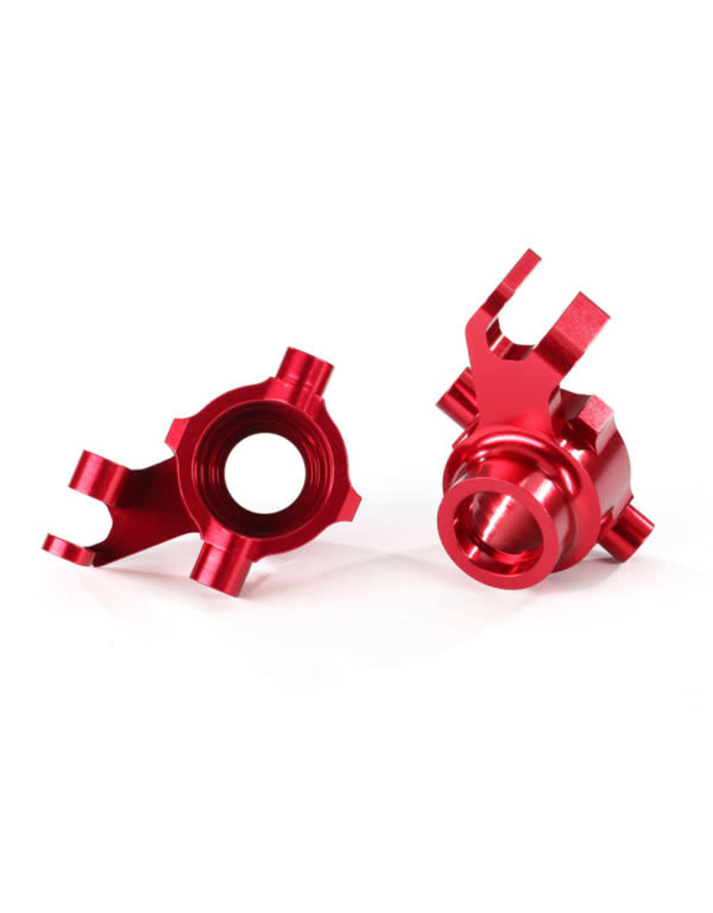TRAXXAS TRA8937R STEERING BLOCKS, 6061-T6 ALUMINUM (RED-ANODIZED), LEFT & RIGHT