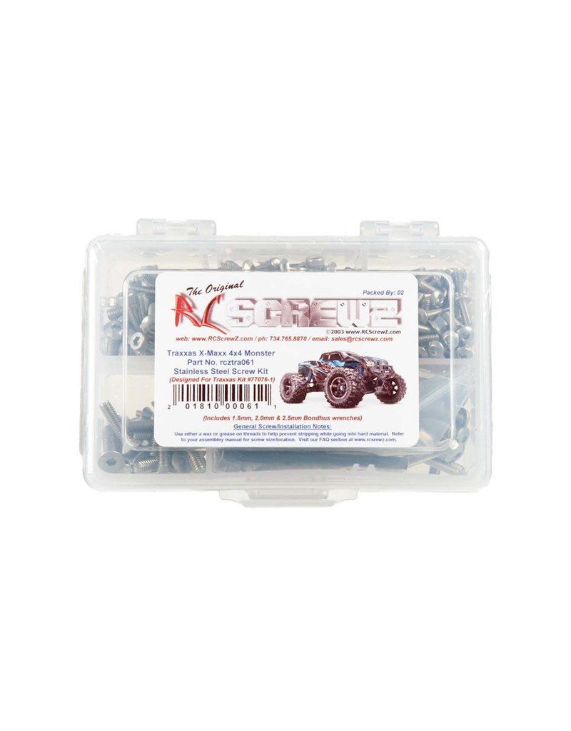 RC SCREWZ RCZTRA061 STAINLESS STEEL SCREW KIT TRAXXAX X-MAXX