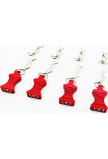 HOT RACING HRAAC03EZ02 1/10 ALUMINUM EZ PULLS W/BODY CLIPS: RED (4)