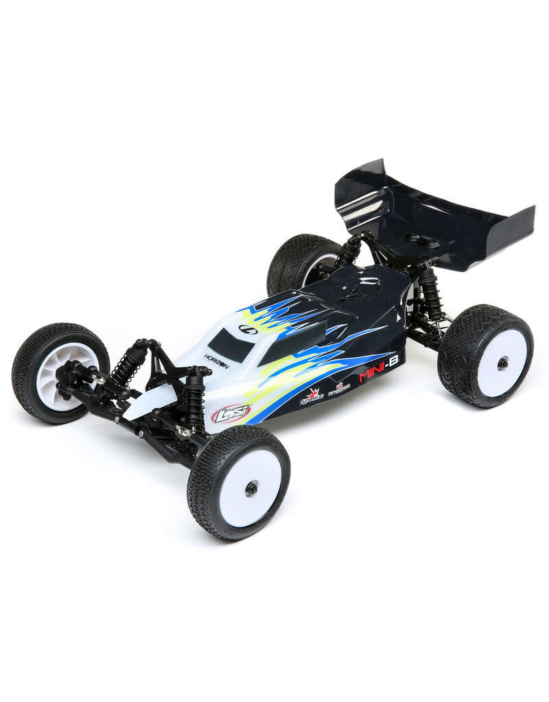 LOSI LOS01016T2 MINI-B, BRUSHED, RTR: 1/16 2WD BUGGY, BLACK/WHITE