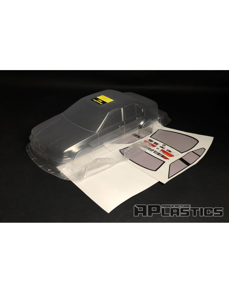 APLASTICS APS0007 1/10 BMW E36 SEDAN BODY: CLEAR