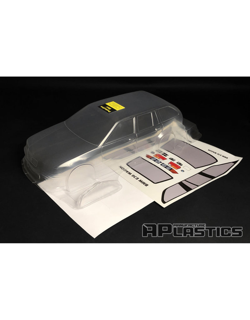 APLASTICS APS0009 1/10 BMW E36 WAGON BODY: CLEAR