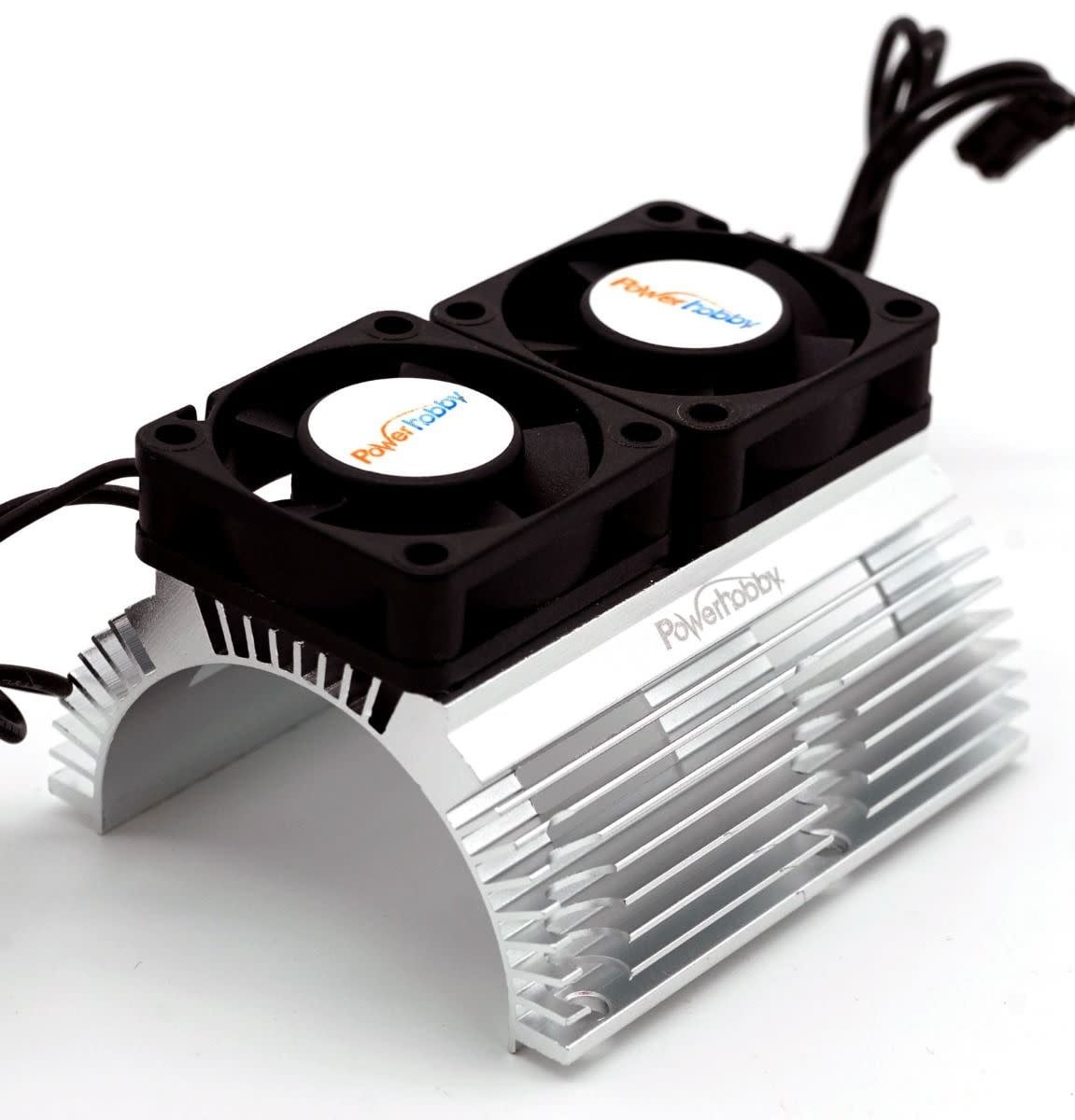 PHBPH1289SILVER POWER HOBBY HEAT SINK WITH TWIN FAN
