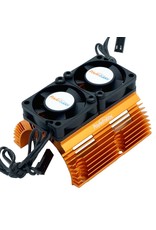 POWER HOBBY PHBPH1289ORANGE POWER HOBBY HEAT SINK WITH TWIN FAN