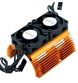 POWER HOBBIES PHBPH1289ORANGE POWER HOBBY HEAT SINK WITH TWIN FAN