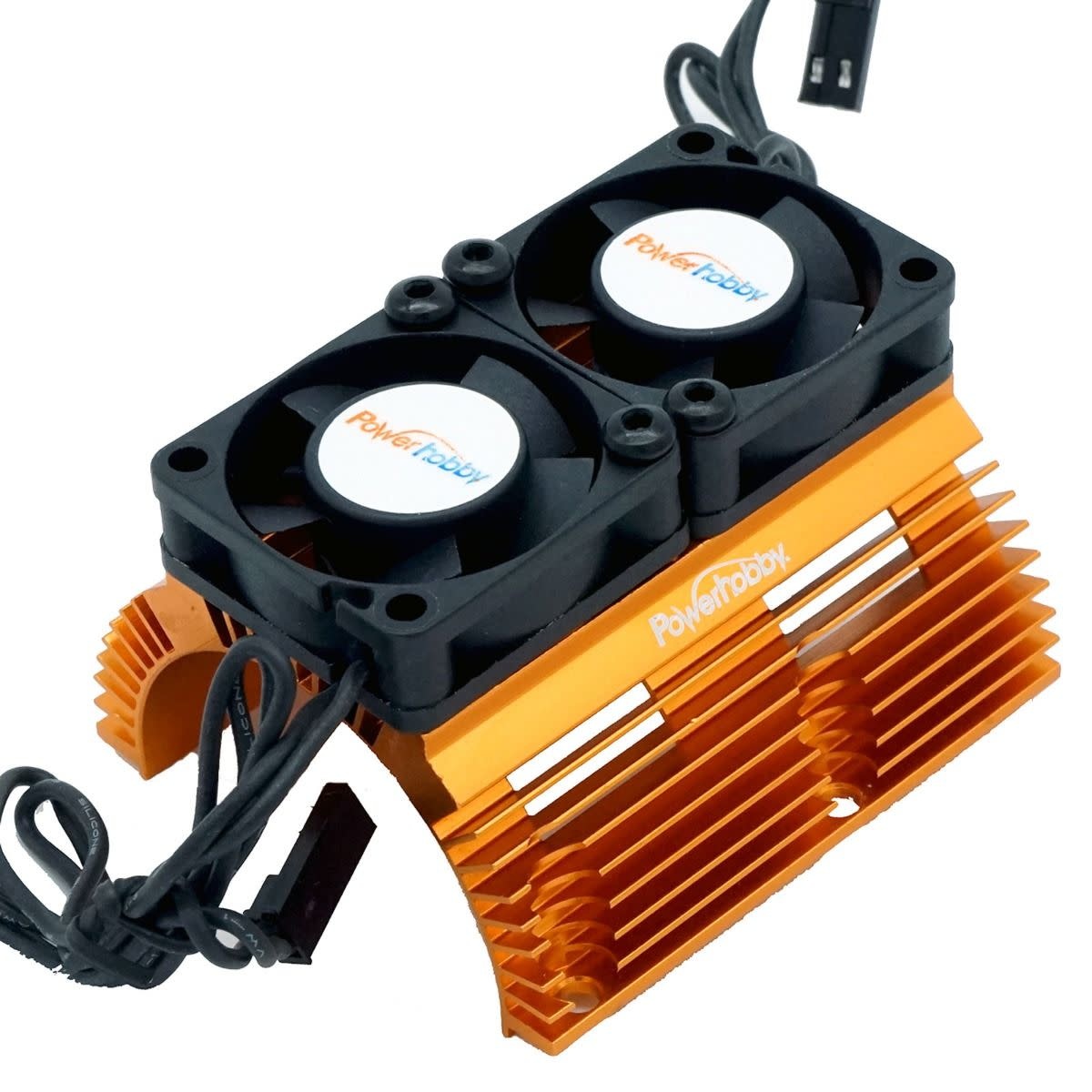 PHBPH1289ORANGE POWER HOBBY HEAT SINK WITH TWIN FAN