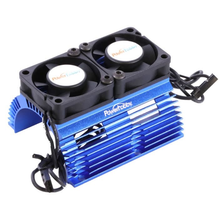 PHBPH1289BLUE POWER HOBBY HEAT SINK WITH TWIN FAN