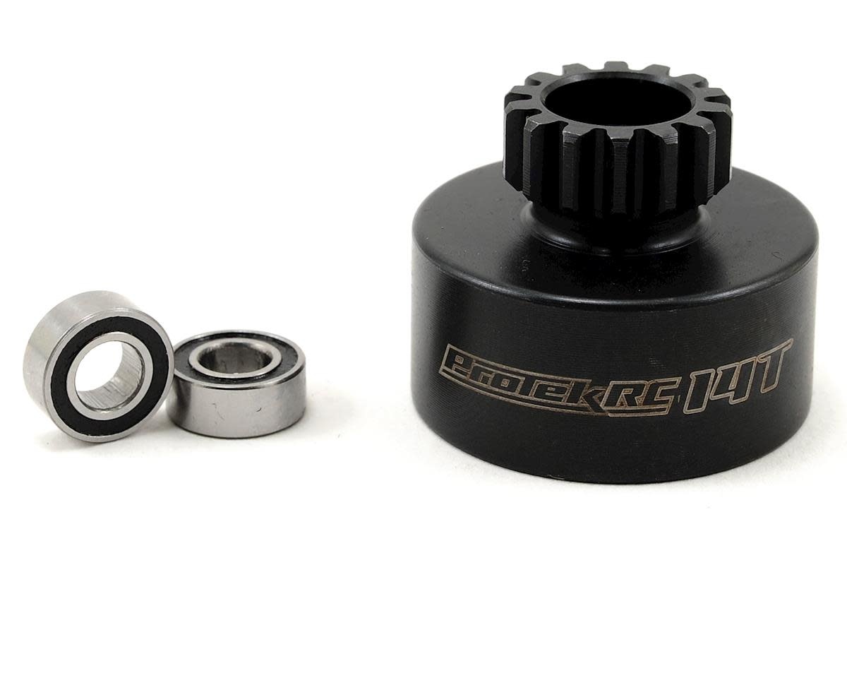 PTK-7051 PROTEK RC HARDEND CLUTCH BELL W/BEARINGS (14T) (MUGEN/OFNA STYLE)
