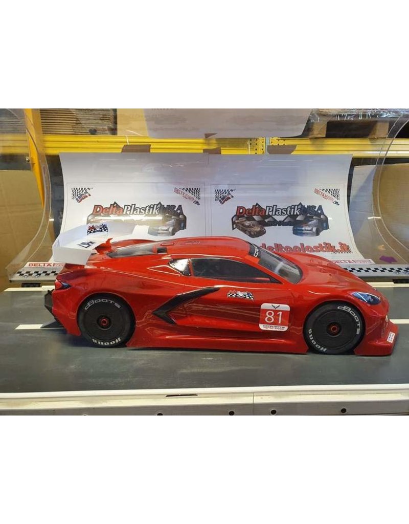 DELTA PLASTIK USA DP8504/2WDM CORVETTE CR8 1/7 SCALE BODY: CLEAR