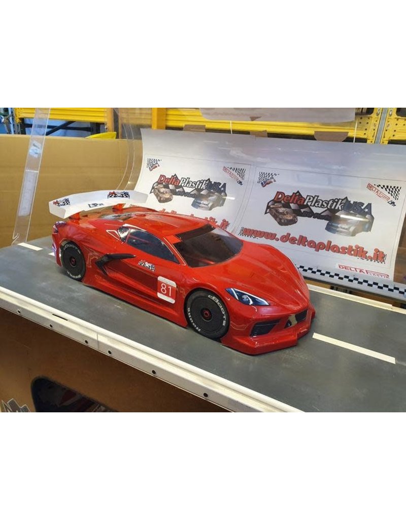 DELTA PLASTIK USA DP8504/2WDM CORVETTE CR8 1/7 SCALE BODY: CLEAR
