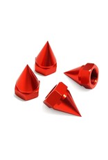 ROVAN RC RV97034R LT-SLT ENCLOSED POINTED CNC ALUMINUM WHEEL NUTS (4): RED