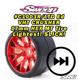 SWEEP RACING SRCC1003RC VHT CRUSHER BEILTED TIRE: RED (2)