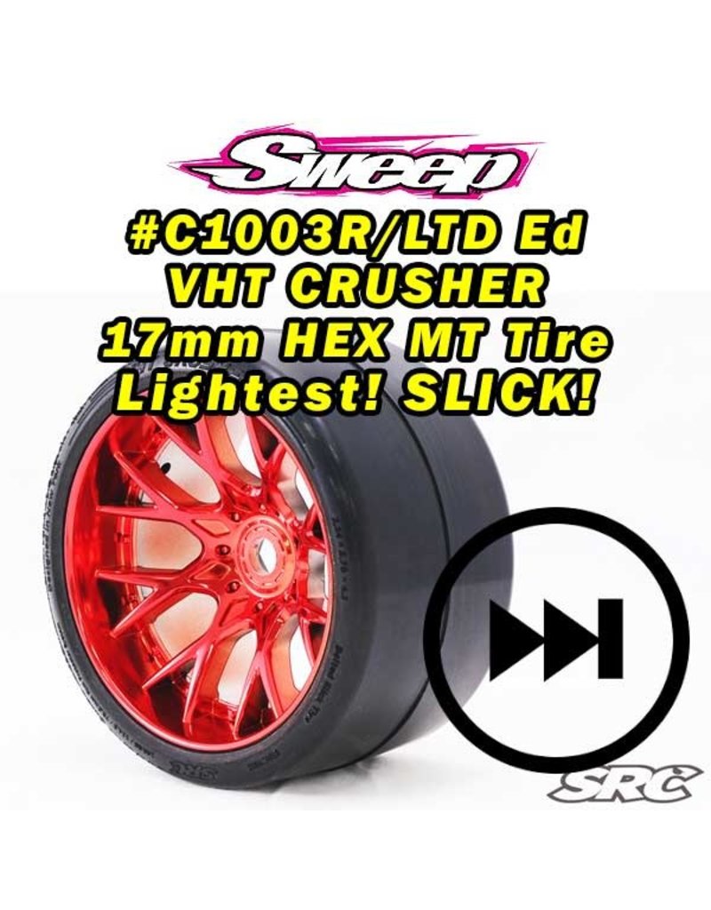 SWEEP RACING SRCC1003RC VHT CRUSHER BEILTED TIRE: RED (2)